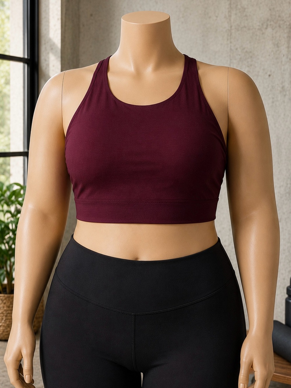 Fabletics XL Maroon Sports Bra Racerback Athletic Workout Activewear